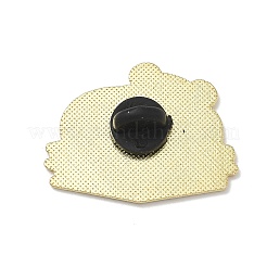 読書をするパンダのエナメルピン  バックパックの服用の金合金のラペルピンバック  ホワイト  26x33mm&nbsp;AL-E002-02D