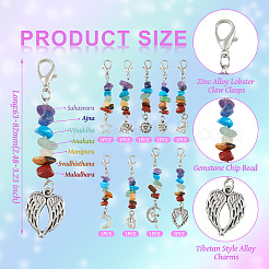 Chakra Gemstone Chip Pendant Decorations&nbsp;HJEW-TAC0029