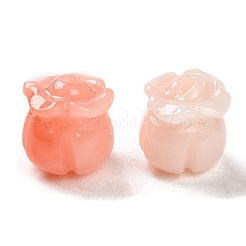 合成サンゴ染めビーズ  花  鮭色  8~8.5x8.5mm  穴：1.5mm&nbsp;CORA-P008-02A-02