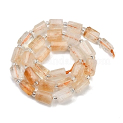 天然な黄色の水晶ビーズ連売り  多面カット  コラム  シードビーズで  12x8mm  穴：1.2mm  約26個/連  15.35''（39センチメートル）&nbsp;G-G162-D07-01