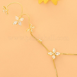 Alloy Crystal Rhinestone Han Chain Finger Ring Bracelets for Women&nbsp;WGE7661-01