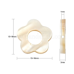 30Pcs Natural Freshwater Shell Beads Frames&nbsp;SHEL-CJ0001-27