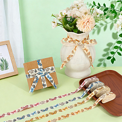 4Bags 4 Colors Printed Artificial Silk Ribbons&nbsp;OCOR-MA0001-82B
