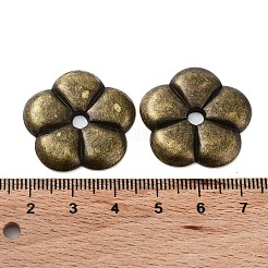チベット風合金ビーズ  カドミウムフリー＆鉛フリー  5  - 花びらの花  アンティークブロンズ  27x27x3mm  穴：4mm  約280個/1000g&nbsp;FIND-Q094-08AB