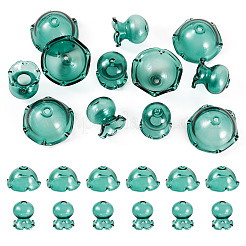 6 Sets Transparent Glass Bead Caps&nbsp;GLAA-BY0001-07C
