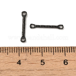 304ステンレススチールコネクタチャーム  テクスチャバーリンク  ブラック  15x2.5x1.2mm  穴：1.2mm&nbsp;STAS-Q323-09EB