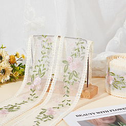 Polyester Embroidery Flower Lace Ribbons&nbsp;DIY-FG0004-74
