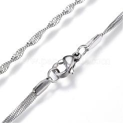 Non-Tarnish 304 Stainless Steel Singapore Chain Necklaces&nbsp;NJEW-G271-27P