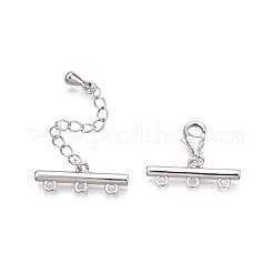 Anti-Tarnish Rhodium Plated 925 Sterling Silver Necklace Layering Clasps&nbsp;STER-N016-14P