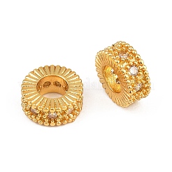Brass Micro Pave Clear Cubic Zirconia European Beads&nbsp;CU-CBA6A75-13G