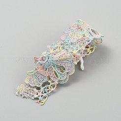 フラワーポリエステルレースリボン  フラワーレーストリム  衣類縫製用  シェル形状  1-1/4インチ（30.5mm）&nbsp;OCOR-WH20006-69D