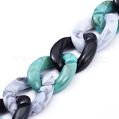 Three Tone Handmade Acrylic Curb Chain Sets&nbsp;AJEW-JB00601