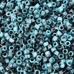 不透明なピカソシリンダーガラスビーズ  丸い穴  空色  2.5x1.5mm  穴：1.2~1.4mm  約30000個/ポンド&nbsp;SEED-Q039-06A-17