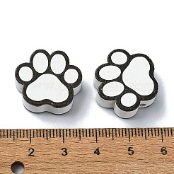 ペットテーマの木製ビーズ  爪  ホワイト  18x20x8mm  穴：3mm&nbsp;WOOD-D027-04A
