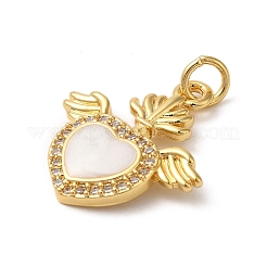 Rack Plating Brass Micro Pave Cubic Zirconia Pendants&nbsp;KK-P279-04A-G