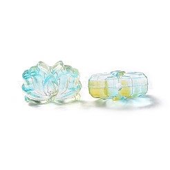 透明なアクリルビーズ  ツートン  花  ミックスカラー  10.5x14.5x7.5mm  穴：1.2mm&nbsp;OACR-C010-11