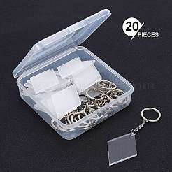 DIY Rhombus with Angle Acrylic Blank Pendant Keychain Making Kits&nbsp;DIY-BC0001-63B