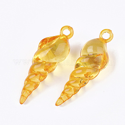 透明なアクリルパーツ  らせん状のシェル形状  ミックスカラー  39x13x13mm  穴：2.5mm  約200個/500g&nbsp;TACR-S133-073