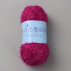 ポリエステル ガラス シルク パステル スクラブ糸  韓国の手編みの光沢のあるふきん糸  人形財布 DIY クラフト糸  カメリア  1mm  約109.36ヤード（100m）/ロール&nbsp;OCOR-WH20015-01A