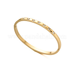 304 Stainless Steel & Crystal Rhinestone Hinged Bangles for Women&nbsp;WGC4C17-01