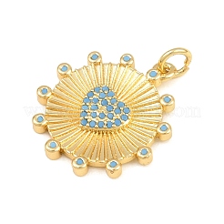 Brass Micro Pave Sky Blue Cubic Zirconia Pendants&nbsp;CU-CBA4A93-02C-G