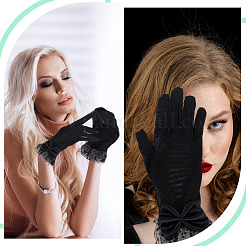 Bowknot Polyester Lace Gloves&nbsp;DIY-WH0888-539A