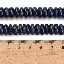 天然石ラピスラズリビーズ連売り  ロンデル  グレードAB  グレードAB  10x3~5.5mm  穴：0.8mm  約87~101個/連  15.75''（40センチメートル）&nbsp;G-H329-B01-6x10mm