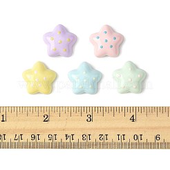 40 個のプラスチックカボション  スポットチャーム  ミックスカラー  スター  19.5x20x8mm  40個/セット&nbsp;MACR-FS0002-20