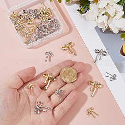 32本4スタイルアロイペンダント  蝶結び  ミックスカラー  19~26x13~20x2~4mm  穴：1.4~1.6mm  8個/スタイル&nbsp;FIND-HS0001-93