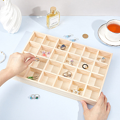 24 Grids Wood Jewelry Display Trays for Earrings Rings Bracelets Necklaces&nbsp;AJEW-WH0673-70