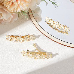 3Pcs Flower Alloy Cat Eye Hair Barrettes&nbsp;PHAR-BBC0001-01