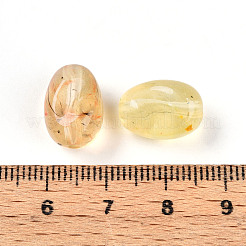 透明なアクリルビーズ  オーバル  ツートン  ライトカーキ  14x10x8.6mm  穴：1.8~2mm  約23個/20g&nbsp;X1-TACR-T028-38G