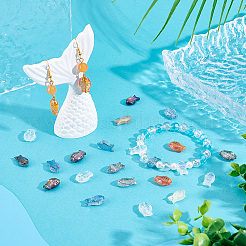 72 個 12 スタイル電気メッキガラスビーズ  ABカラーメッキ＆レインボーメッキ  魚  ミックスカラー  10~15x8~10x5~6mm  穴：0.8~1mm  6個/スタイル&nbsp;EGLA-PA0001-24
