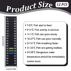 長方形の粘着式ペット用温度計12個  水槽の仕切り用  ブラック  90x20x0.3mm&nbsp;AJEW-DR0002-33