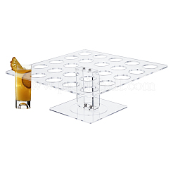 アクリルワイングラスホルダー  正方形  透明  300x300x110mm  内径：40mm&nbsp;AJEW-WH0270-258A