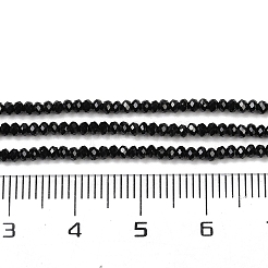 天然石ブラックスピネルビーズ連売り  多面カット  ロンデル  2x2x1~1.5mm  穴：0.5mm  約283個/連  15インチ&nbsp;G-P553-F08-01