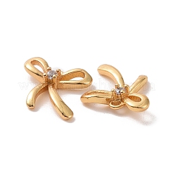 Ion Plating(IP) Brass Micro Pave Clear Cubic Zirconia Charms&nbsp;KK-P182-02G-01