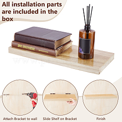 Rectangle Wood Wall Storage Rack&nbsp;AJEW-WH0794-25