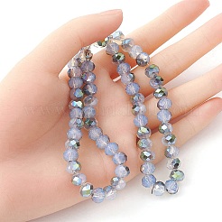 Electroplate Transparent Glass Beads Strands&nbsp;EGLA-YW0001-64B