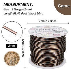 丸アルミ線  キャメル  12ゲージ  2mm  約30m /ロール&nbsp;AW-BC0001-2mm-11