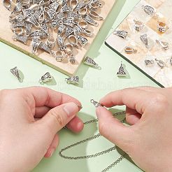 100 個 10 スタイル合金チューブベイル  ループベイル  混合形状  アンティークシルバー  9.5~15.5x4~10x5.5~9.5mm  穴：1.5~2.5mm  10個/スタイル&nbsp;PALLOY-CJ0003-07