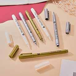 6Pcs 3 Colors Plastic Metallic Brush Pen&nbsp;AJEW-TA0003-65
