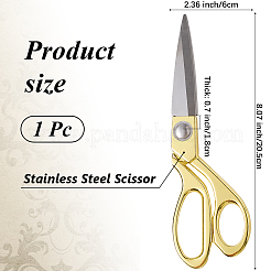 ステンレス製のはさみ  合金ハンドル付き  縫製用具  ゴールドカラー  205x60x18mm&nbsp;AJEW-WH20042-32G