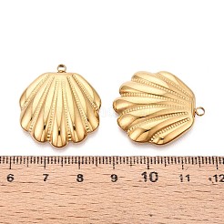 304ステンレスペンダント  シェルシェイプチャーム  イオンプレーティング（ip）  18KGP本金メッキ  27.5x24.5x5mm  穴：1.8~2mm&nbsp;STAS-N111-24G
