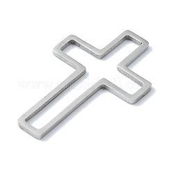 変色しない304ステンレススチール製リンクリング  クロス  ステンレス鋼色  26x17x1mm&nbsp;STAS-C097-03P