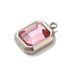 304 Stainless Steel Glass Pendants&nbsp;STAS-L022-062P-06