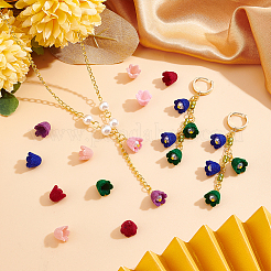 60Pcs 6 Colors Flocky Acrylic Beads&nbsp;MACR-PH0001-55