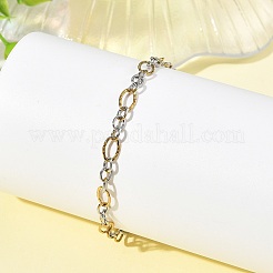 2Pcs 2 Colors 304 Stainless Steel Figaro Chains Bracelet Sets&nbsp;BJEW-JB14356-01
