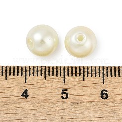 ガラスパールビーズ連売り  ラウンド  パールカラーの  乳白色  8.5x7.5mm  穴：1.6mm  約694個/500g&nbsp;HY-XCP0001-21