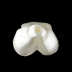 花absプラスチック模造パールのビーズ  乳白色  15x15x7mm  穴：1.5mm&nbsp;OACR-R016-52